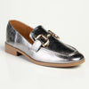 Madison Polly Loafer With Gold Metal Trim Detail - Pewter-Madison Heart of New York-Buy shoes online