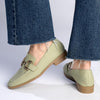 Madison Polly Loafer With Gold Metal Trim Detail - Sage-Madison Heart of New York-Buy shoes online