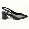 Madison Quest V Vamp Slingback On Medium Block Heel - Black