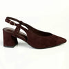 Madison Quest V Vamp Slingback On Medium Block Heel - Chocolate