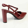 Madison Quill Closed Toe Slingback Block Heel - Burgundy