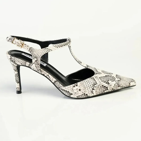Madison Quincy Closed Toe Slingback Stiletto - White/Black