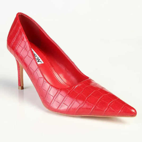 Madison Quinley Stiletto Court - Dark Red Croc