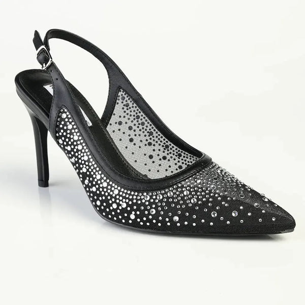 Madison Quinn Closed Toe Slingback Diamond - Black