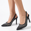 Madison Quinn Closed Toe Slingback Diamond - Black