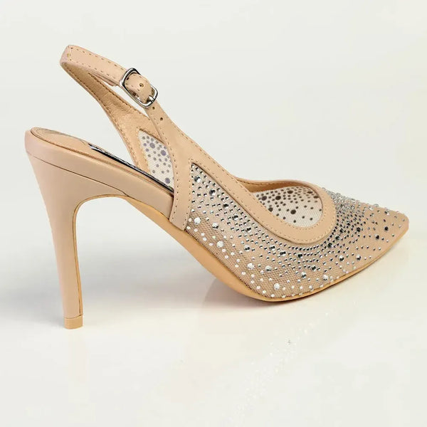 Madison Quinn Closed Toe Slingback Diamond - Nude