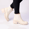 Madison Shante II Chunky Fashion Boot - Light Beige-Madison Heart of New York-Buy shoes online