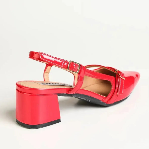 Madison Slingback Court - Red Patent