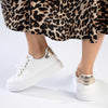 Madison Teagan Fashion Sneaker - White/Gold-Madison Heart of New York-Buy shoes online