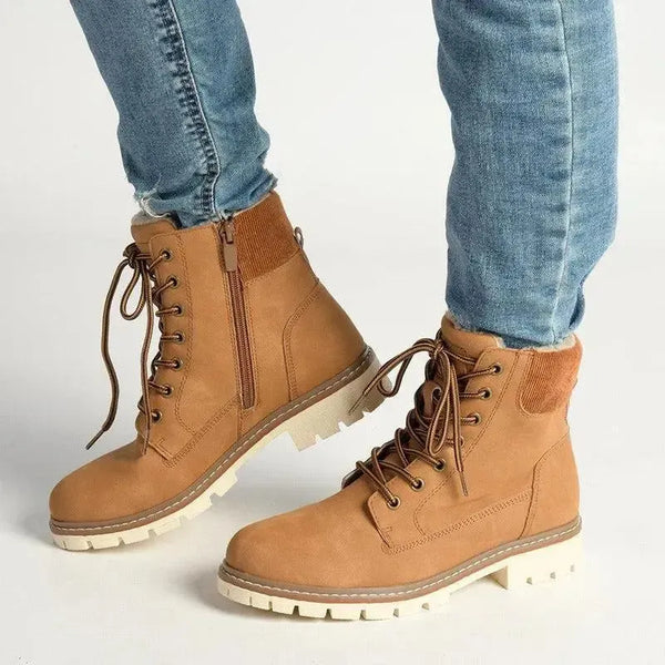 Madison Timber Lace-Up Boots - Tan