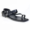 Madison Toe Loop Strappy Flat Sandal - Black