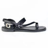 Madison Toe Loop Strappy Flat Sandal - Black