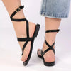 Madison Toe Loop Strappy Flat Sandal - Black