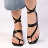 Madison Toe Loop Strappy Flat Sandal - Black