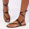 Madison Toe Loop Strappy Flat Sandal - Brown