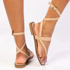Madison Toe Loop Strappy Flat Sandal - Nude
