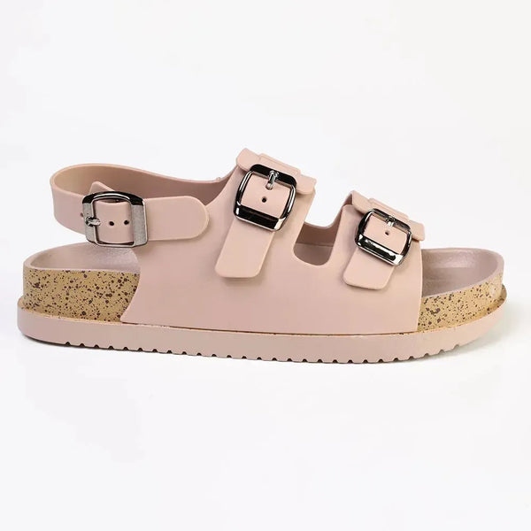Madison Two Buckle Sling Jelly Burk Sandal - Nude