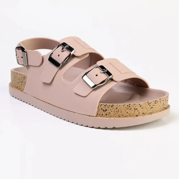 Madison Two Buckle Sling Jelly Burk Sandal - Nude