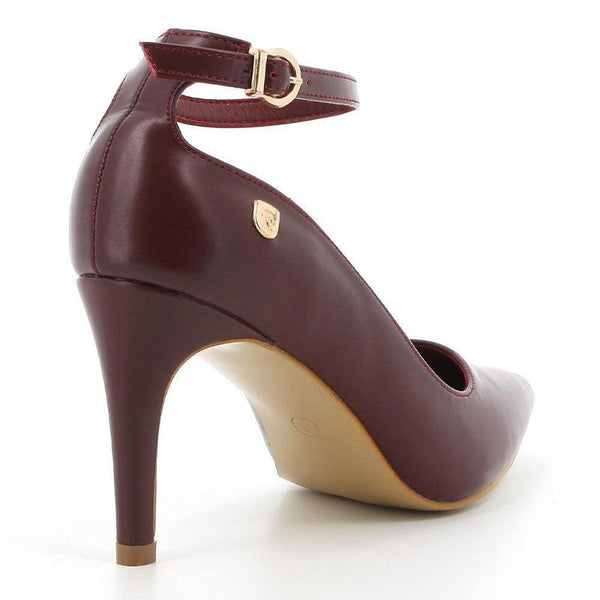 Pierre Cardin Angelette Ankle Strap Court Heels - Burgundy-Pierre Cardin-Buy shoes online