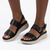 Pierre Cardin Azalea Wedge Sandals - Black