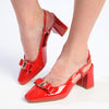 Pierre Cardin Blake Square Toe Slingback Heels - Red-Pierre Cardin-Buy shoes online