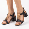 Pierre Cardin Block Heel - Black/Beige