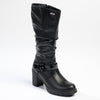 Pierre Cardin Block Heel Side Buckle Boot - Black-Pierre Cardin-Buy shoes online