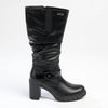 Pierre Cardin Block Heel Side Buckle Boot - Black-Pierre Cardin-Buy shoes online