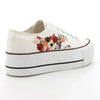Pierre Cardin Bouquet 3 Flower Lace Up Sneaker - White