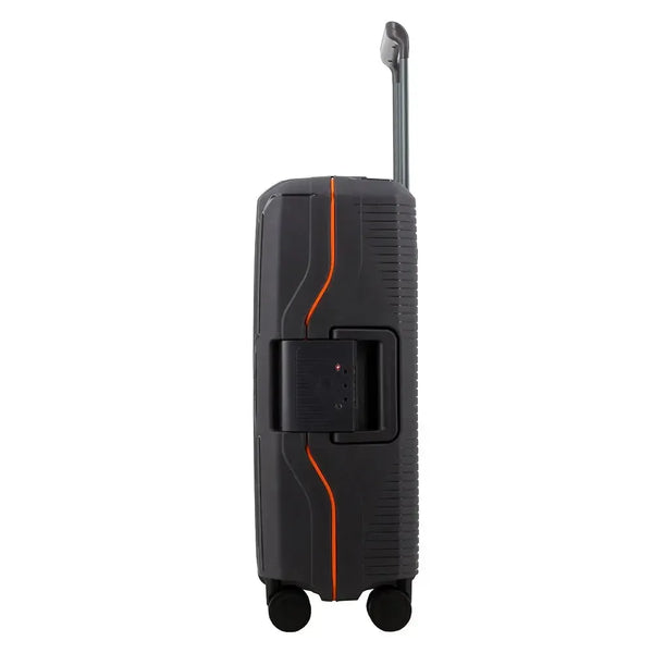 Pierre Cardin Cannes Clip Hard Shell Trolley Bag - Charcoal & Orange