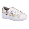 Pierre Cardin Catherine Lace Up Sneaker - White Flower-Pierre Cardin-Buy shoes online