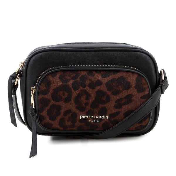 Pierre Cardin Cherie Crossbody Bag - Black Leopard