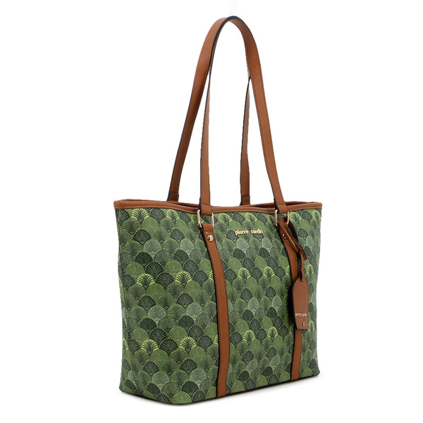 Pierre Cardin Cleo Printed Tote - Green/Tan
