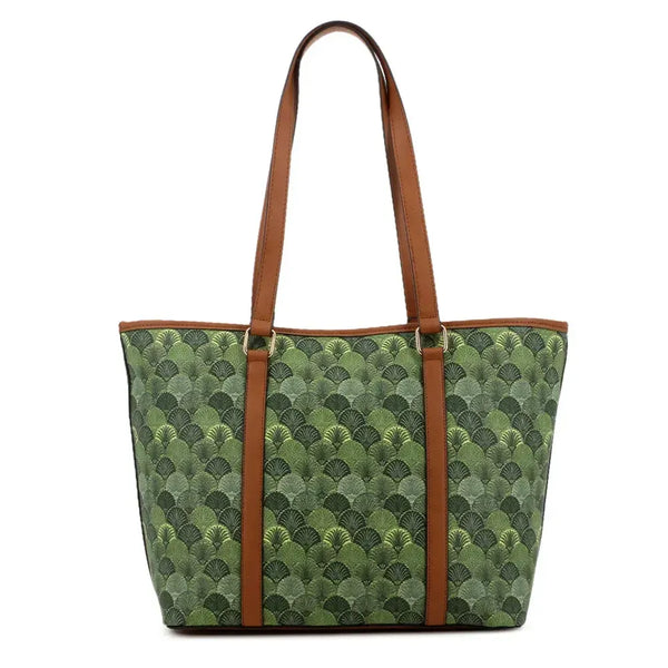 Pierre Cardin Cleo Printed Tote - Green/Tan