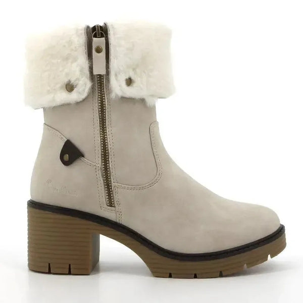 Pierre Cardin Dente Short Fur Collar Boot - Beige