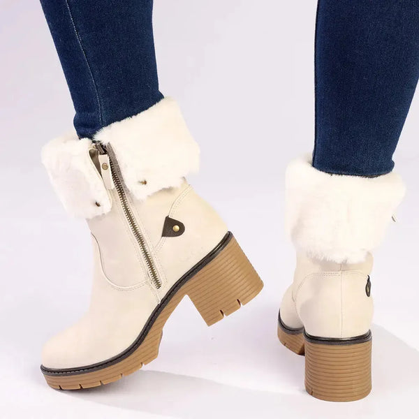 Pierre Cardin Dente Short Fur Collar Boot - Beige
