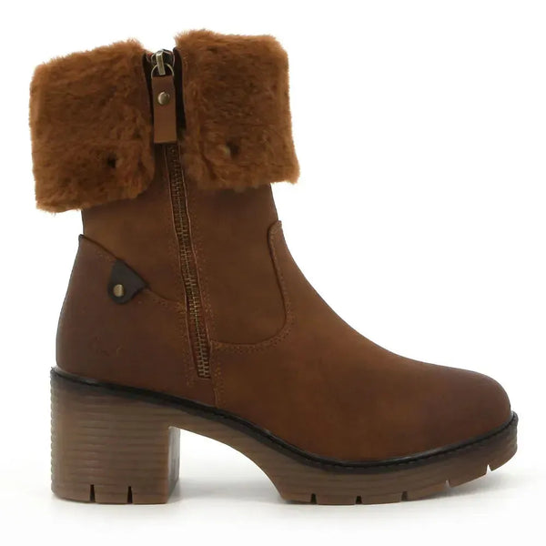 Pierre Cardin Dente Short Fur Collar Boot - Tan