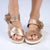 Pierre Cardin Dory Slip On Flower Sandals - Gold-Pierre Cardin-Buy shoes online