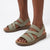 Pierre Cardin Elastic Sandal - Sage