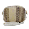 Pierre Cardin Elisse Straw Canvas Crossbody Bag - White