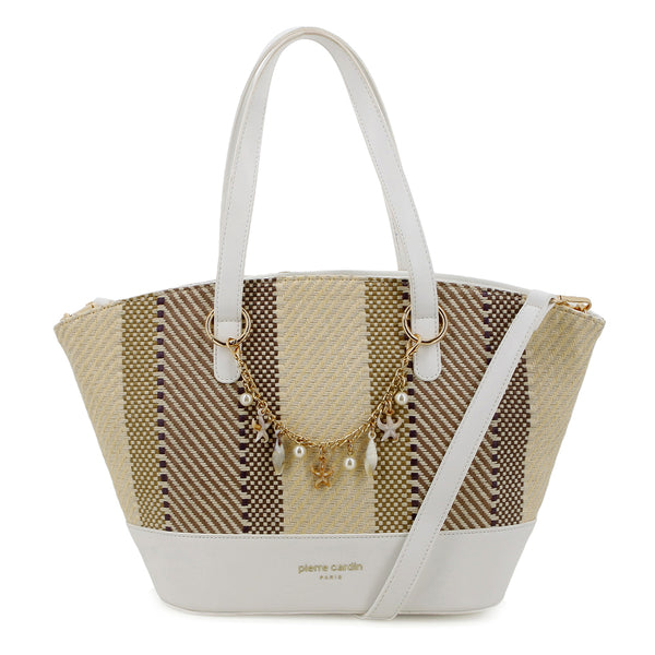 Pierre Cardin Elisse Straw Tote Bag - White