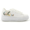 Pierre Cardin Fleurs 5 Flower Printed lace up sneaker - White Floral