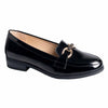 Pierre Cardin Formal Flat with Gold Detail - Black-Pierre Cardin-Buy shoes online