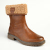 Pierre Cardin Fur Collar Ankle Boot - Tan-Pierre Cardin-Buy shoes online