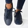 Pierre Cardin Godiva Lace Sneaker With Hearts - Navy