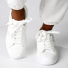 Pierre Cardin Godiva Lace Sneaker With Hearts - White-Pierre Cardin-Buy shoes online
