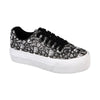 Pierre Cardin Graffiti Lace Up Floral Sneaker - Black-Pierre Cardin-Buy shoes online