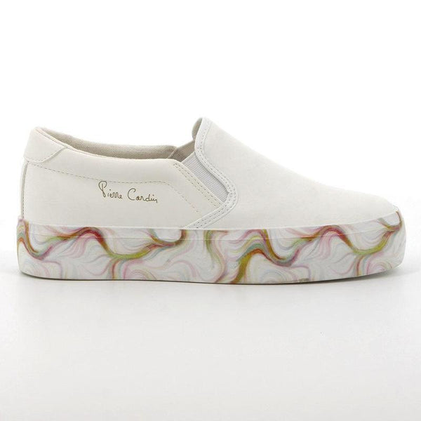 Pierre Cardin Lillie 3 Ladies Slip On Printed Sole Sneaker - White-Pierre Cardin-Buy shoes online