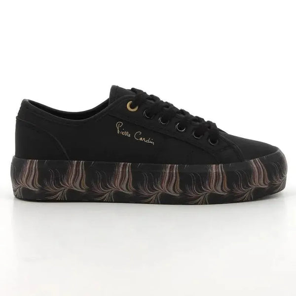 Pierre Cardin Lillie Ladies Lace With Printed Sole Sneaker - Black
