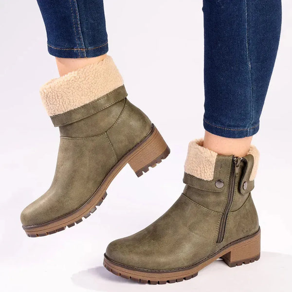 Pierre Cardin Lozere 6 Fur Collar Boot - Olive